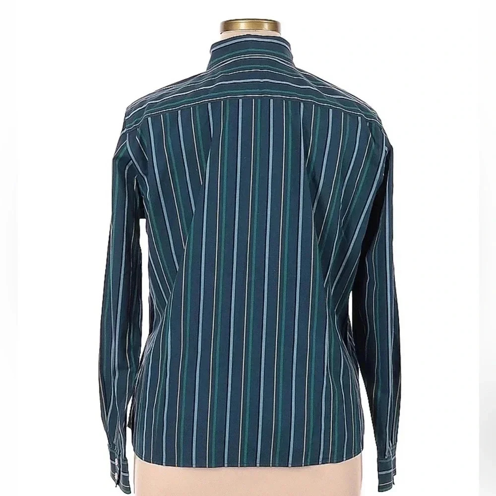 Eddie Bauer Women’s Striped Button Down Wrinkle Resistant Stretch Blouse Size XL - Picture 2 of 6